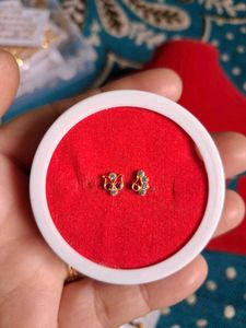 Elegant Gold &amp; Stone Stud Earrings