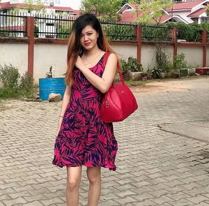 Pink &amp; Navy Floral Print Dress