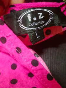 Pink Polka Dot Tie Top