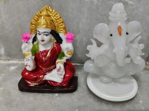 Goddess Lakshmi and Lord Ganesha Figurines