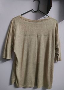 Beige Three-Quarter Sleeve Tee