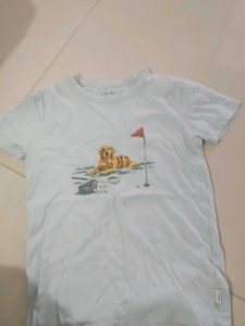 Light Blue T-Shirt with Dog Graphic