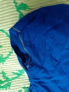 Blue 💙💙 Colour T Shirt With Small Embroidery