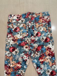 Vibrant Floral Print Pants
