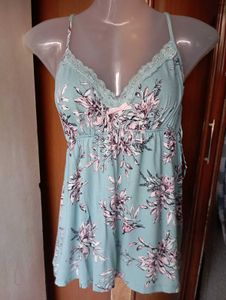 Light Sky Blue Floral Cotton Dress