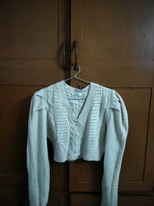 Cropped Knit Cardigan
