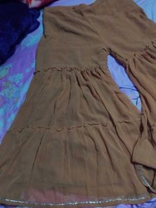 Floral Embroidered Ethnic kurti,plazzo and dupatta