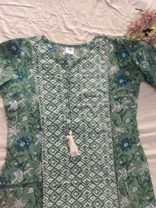 Green Printed 2 pc Kurta Set
