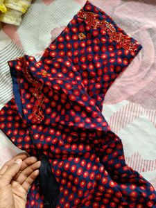 Exquisite Navy Blue Embroidered Saree