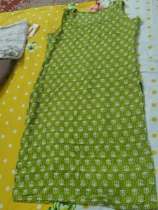 Green Printed Kurta