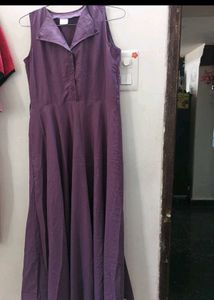 Women's Purple Collared Midi Dress