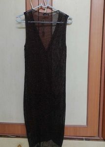 Sheer Knit Long Vest