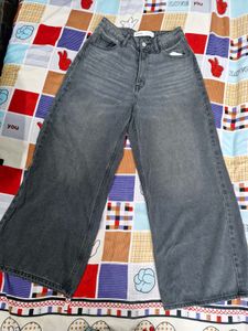 Orignal Bershka unisex Wide Leg Ash Grey Jeans