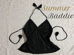 y2k backless chatpate Halter Top