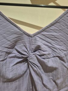 Purple Twisted V-Neck Top