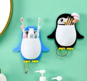 1pcs Penguin Toothbrush Holder With Wall Mounting