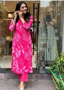 rayon printed kurta set