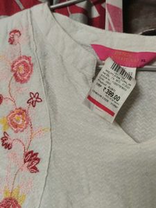 Embroidered White Kurta