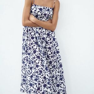 Zara Limited Edition Floral Minimalist MIDI Dress