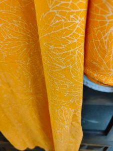 Orange Printed Viscose Rayon Straight Kurta