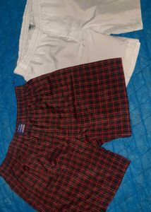 Comfy Plaid & White Boxer Shorts Set 2