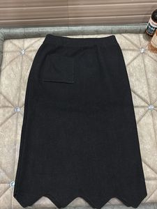 Black Knit Midi Skirt
