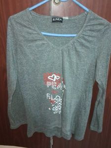 Linea Grey Long Sleeve Top