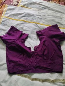 Pink &amp; Orange Checked Sareewith no lining blouse