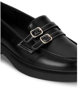 Truffle collectionLeather Double Buckle Loafers