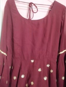 Elegant Maroon Kurta Set with Sharara Pants