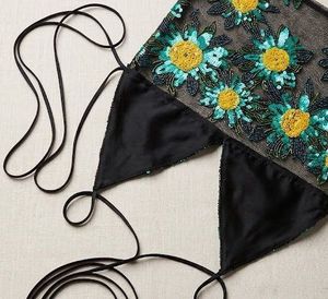 Sequin Floral Sheer backless Top