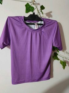 Purple Fitted Crop Top