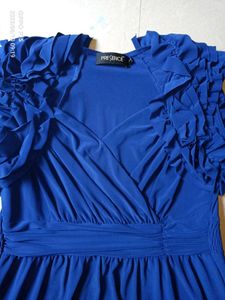 Royal Blue Ruffled Cocktail Dress