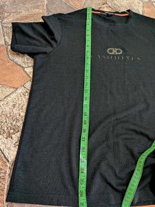 Stylish Black T-Shirt with Gold Emblem