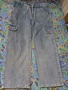Light Wash Cargo Jeans