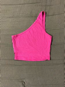 Hot Pink One Shoulder Crop Top