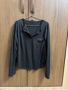Dark Grey Long Sleeve Top