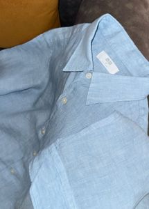 Uniqlo Light Blue Linen Shirt