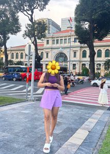 Lavender A-line Skirt Shorts