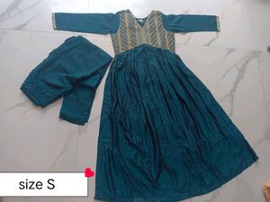 Elegant Teal Embroidered Kurta Set