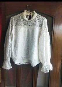 Lace High Neck Blouse