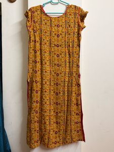 Beautiful Yellow Printed Kurta