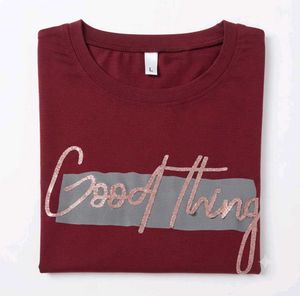Maroon "Good Things" Graphic T-Shirt