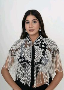 Embellished Cape Style Blouse