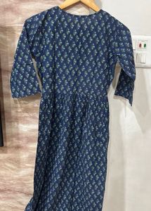 Blue Floral Print Kurta