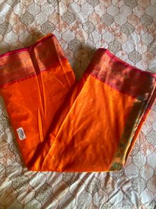 beautiful orange festival saree