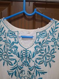 Embroidered White Kurta