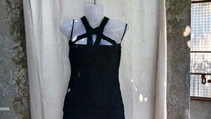 102510.Elegant Black Halter Neck Dress