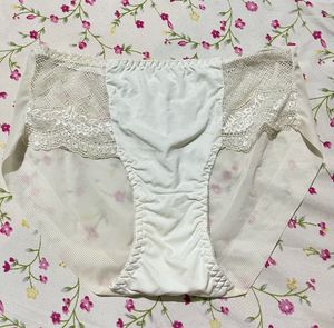 White Lace Trimmed Briefs