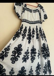 Boho Black &amp; White Floral Gown